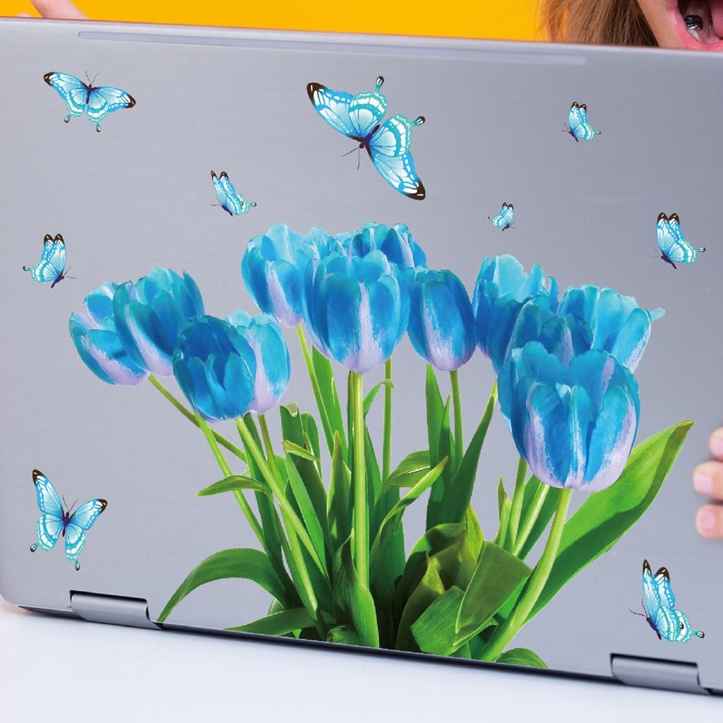 Luminous Blue Tulips Wall Sticker