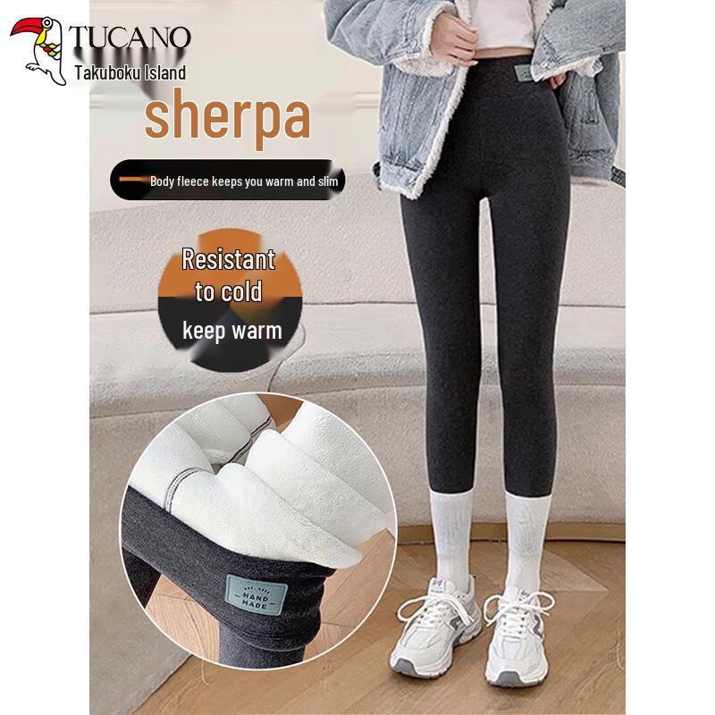 

Women s Lamb Fleece Lined High Waist Warm Leggings