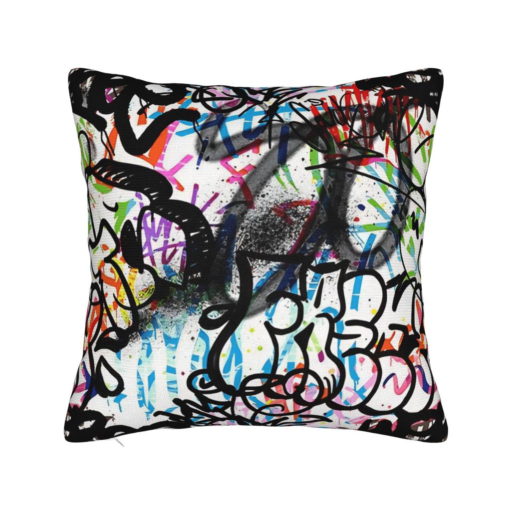 Pillow Cover Cartoon Cute Doodle Fashion Pillow Case For Sofa Couch Bed Living Room Pillowcases