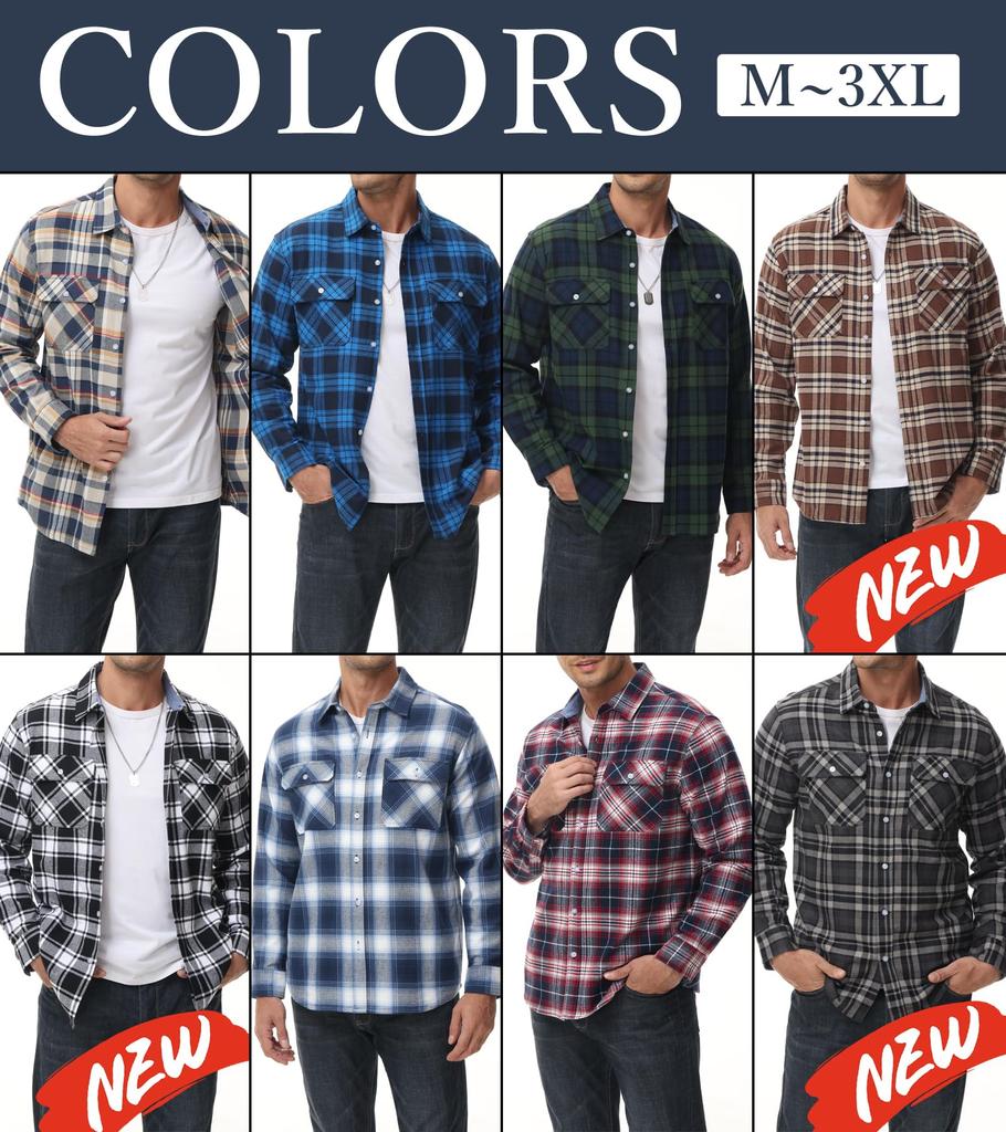 KEFITEVD Long Sleeve Check Plus Loose Shirt Size M Men's Shirt, Size, Fit, Spring, Pocket, Jacket, Casual, Wrinkle-Resistant, Flannel, Black/Gray,