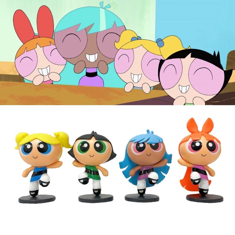 The Powerpuff Girls Action Figure Blossom Bubbles Buttercup Model Dolls Toys For Kids Home Decor Gifts
