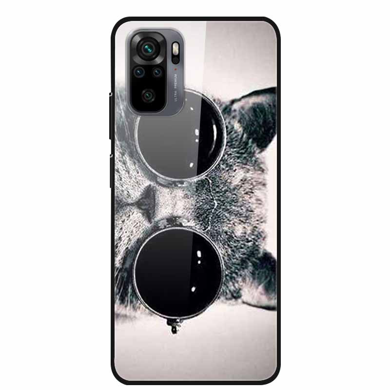 Edzett Üveg tok Redmi Note 10 Pro-hoz Fedél Kemény tok Xiaomi Redmi Note10 5G Telefon Tokhoz Note10 Pro Fundas TPU Lökhárító