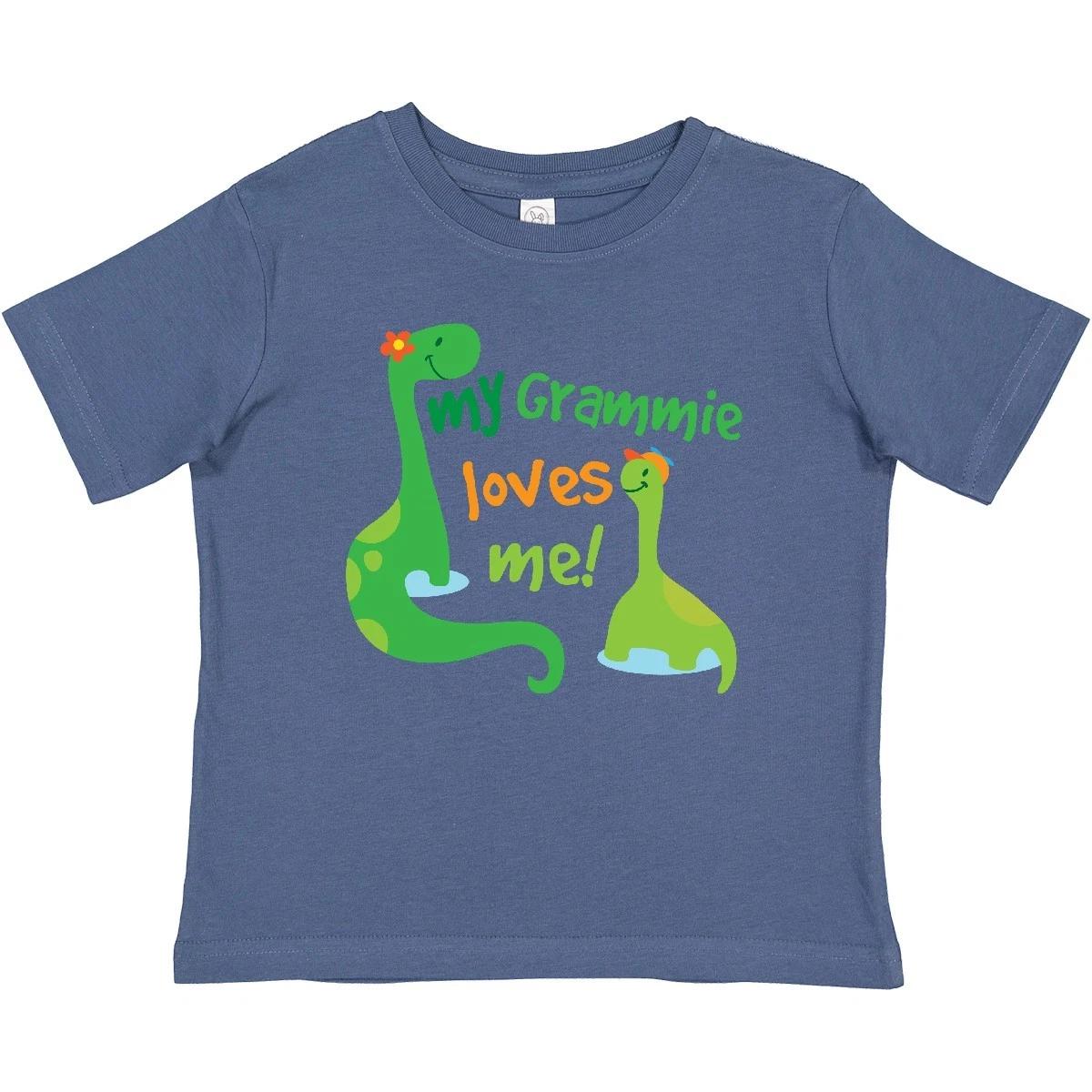 Inktastic My Grammie Loves Me Grandson Dinosaur Baby T-Shirt Grandchild Infant 110