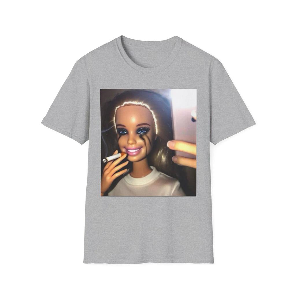 Funny Doll Meme TShirt Men Women Smudged Makeup Selfie Cigarette Graphic Tee Streetwear Short Sleeve Casual Oversized Top