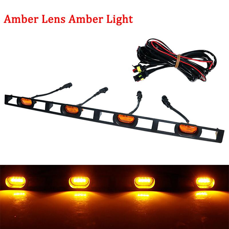 

Автомобильные дымчатые линзы янтарного цвета передний бампер капот решетка светодиодные фонари для Toyota Tacoma TRD Pro 2012 2013 2014 2015 4 шт. передние решетчатые фонари