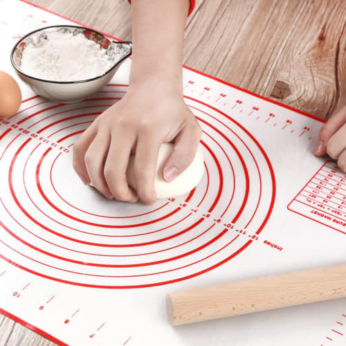 Cluoling Cooking Mat, 40x60cm, Large Size, Bread Kneading Mat, Pastry Mat, Baking Sheet for Kitchen, with Graduations, Heat Resistant, Non-Slip