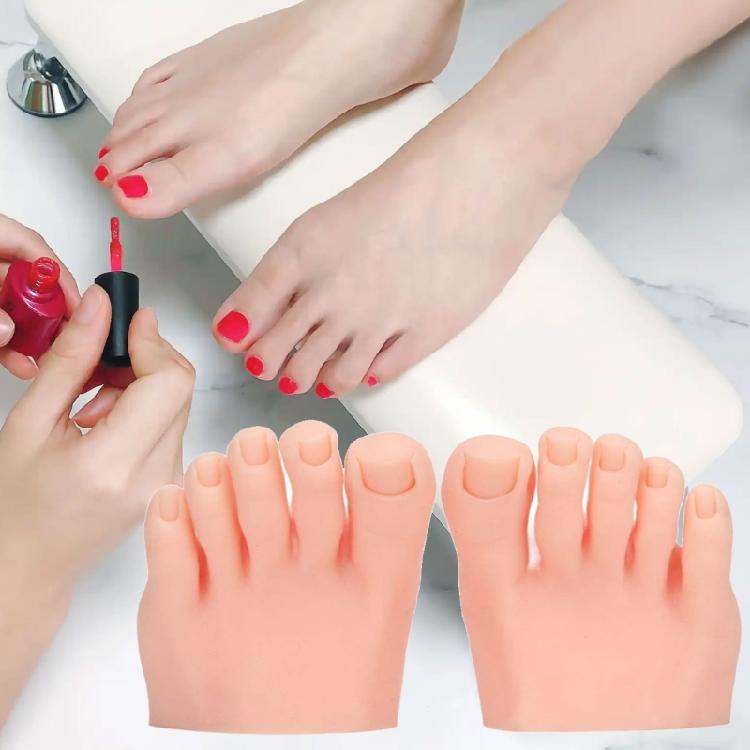 Practice Fake Foot Model Half Foot Design Fake Foot Flexible Silicone Prosthetic Manicure Tool for Nail Art Training