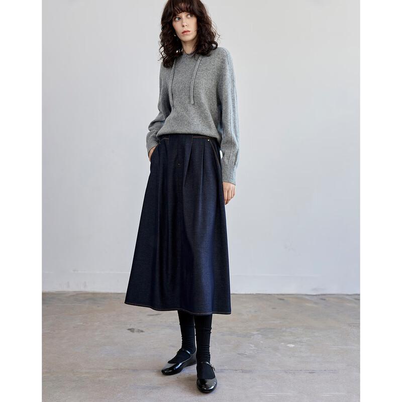 Demana Women s A-Line Elastic Waist Midi Skirt XL
