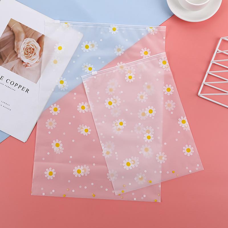 Daisy Frosted Zipper Cosmetic Bag - Travel Organizer