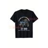 Men's Vintage 1980s Schonebeck Tractor T-Shirt - Progress Zt 303 Legend Retro Farming Tee, Blue Tractor Print Short Sleeve Round Neck Casual Shirt