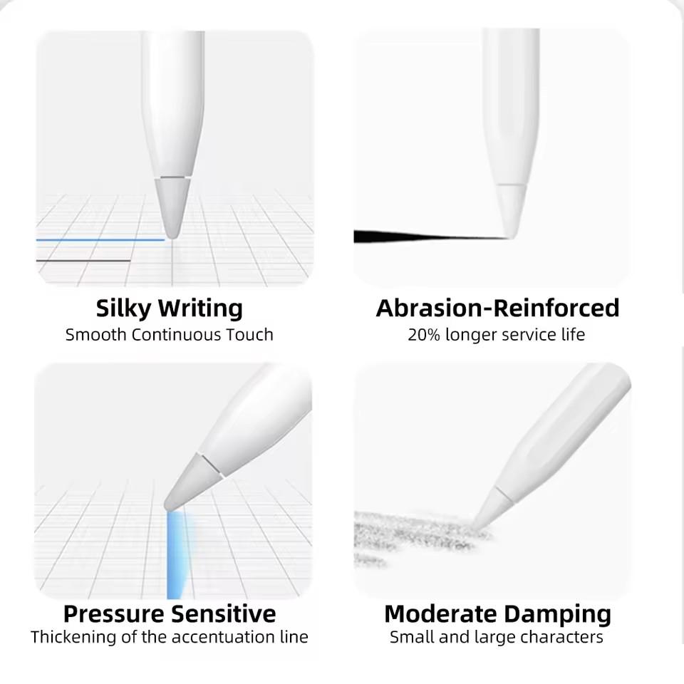 For Apple Pencil Nib Double-Layered for Apple Pencil 1St 2Nd Generation Tip for Ipencil Tips for iPad Stylus Pen Replacement Ni