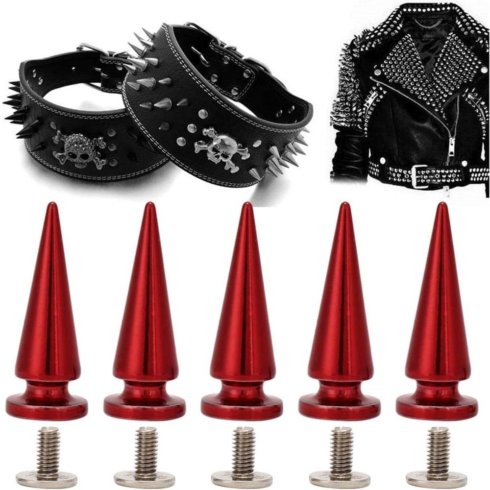 10 Sets Copper Bullet Rivets With Metal Screws – 10x26/29mm For Leather Crafts, Bags, Jeans, Canvas – 5 Colors (Green/Red/Bronze/Gold/Silver)