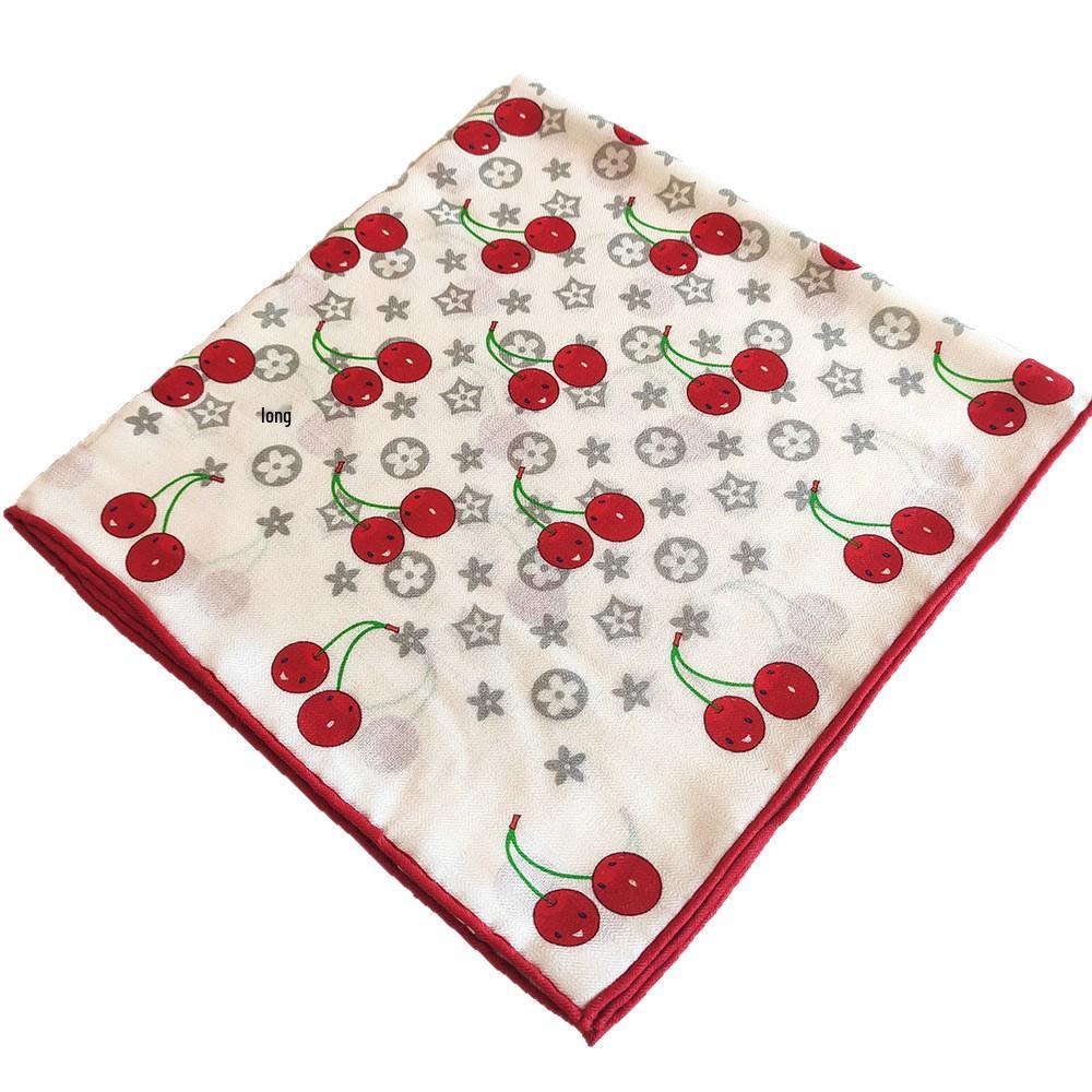 Cherry Girl Autumn/Winter Korean Style Real Silk & Wool Scarf - Warm Medium Square Shawl