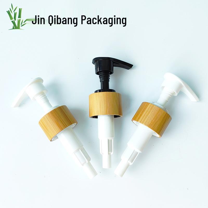 

Flat Shoulder Glass Bottle with Bamboo Pump Cap for Shower Gel, Lotion - 24 Teeth, 100ml/120ml/150ml Bamboo Lotion Pump Cap (White) 24/410