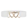 Simple Double Heart Buckles Waist Cincher Elastic Waistband Breathable Fabric Corset Belt For Women Fashion Accessories