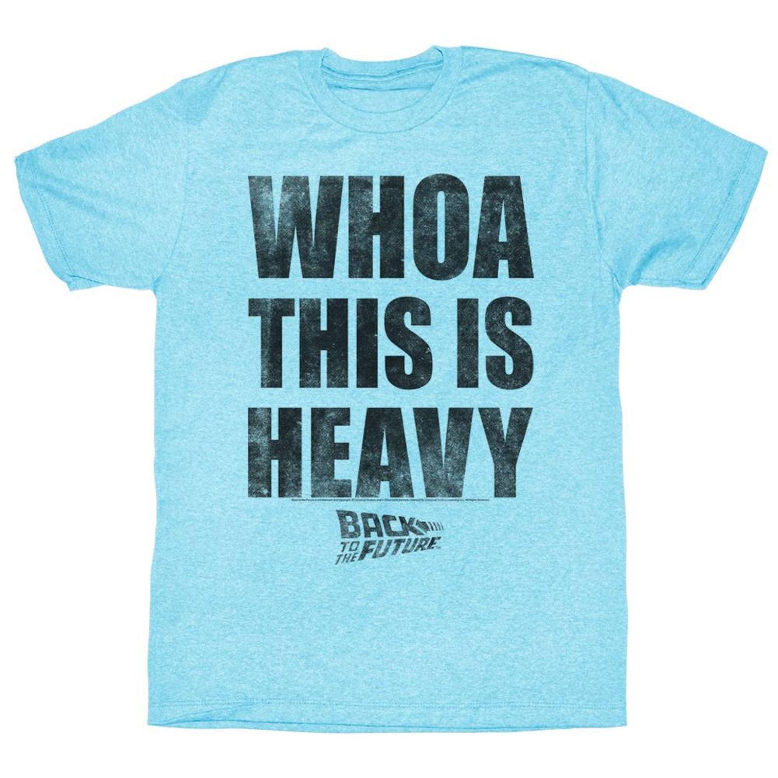 Back to the Future Heavy Light Blue Adult T-Shirt M