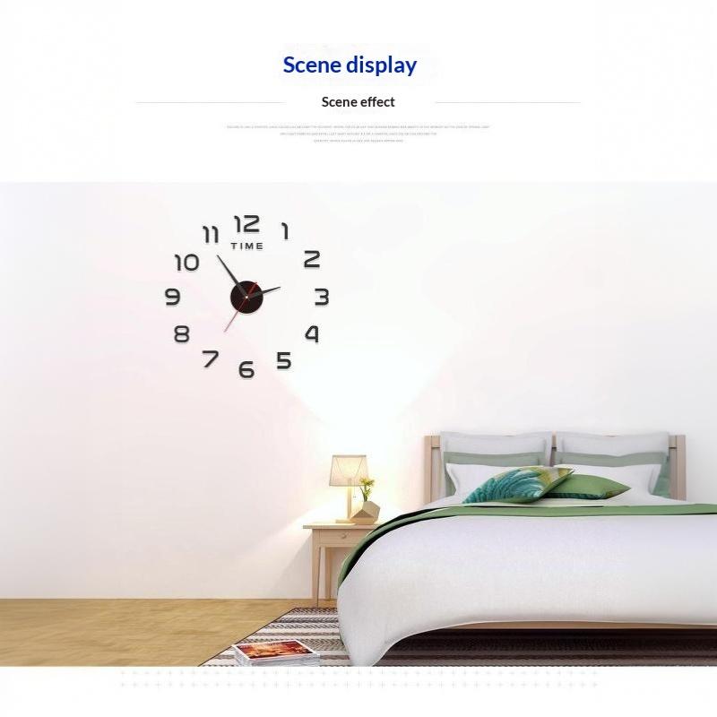 Large Wall Clock 50CM 3D DIY Quartz Acrylic Mirror Stickers Creative Art Decor for Cafe Restaurant Hotel Lobby