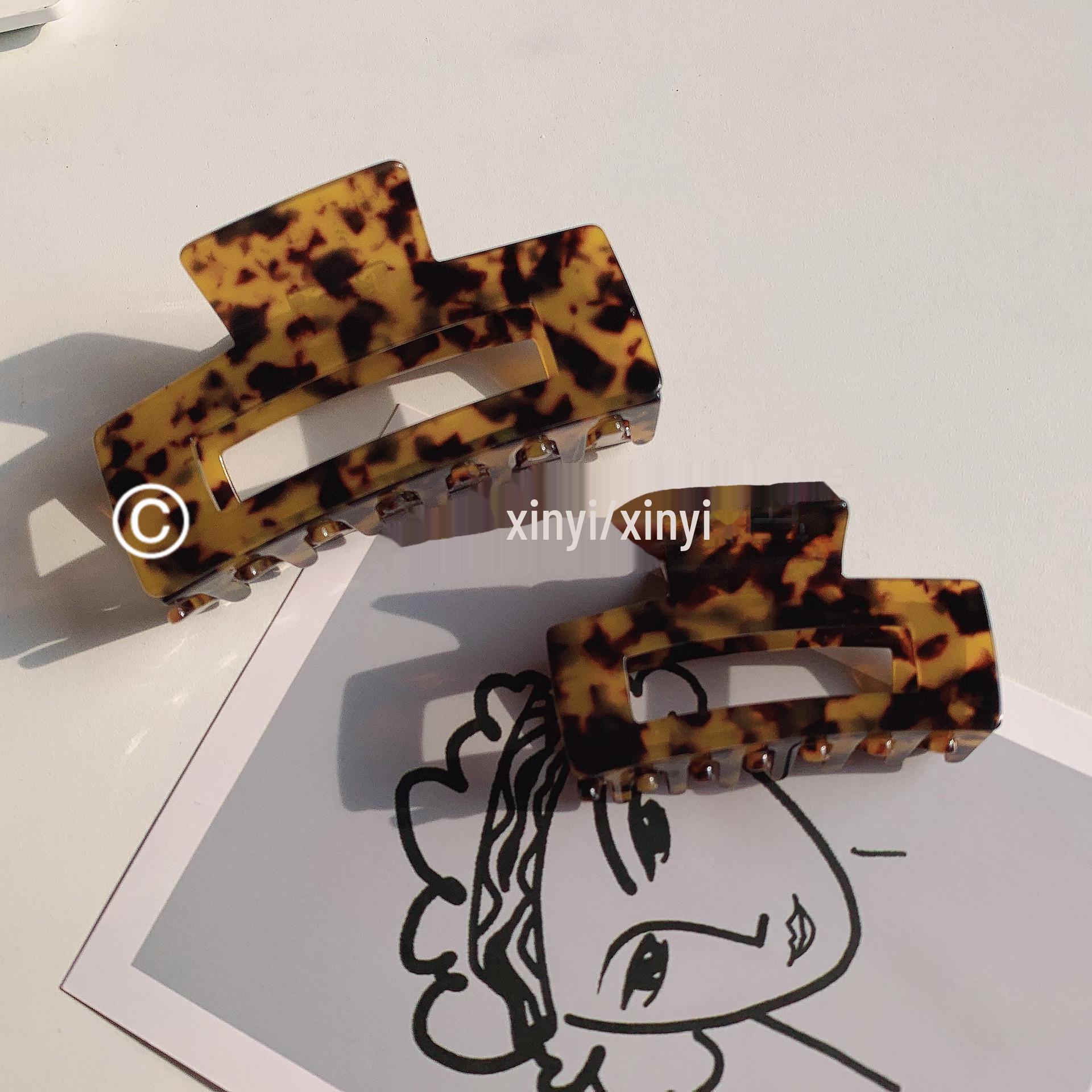 

Элегантная корейская ацетатная шпилька для волос - большая заколка-акула для средних и длинных волос