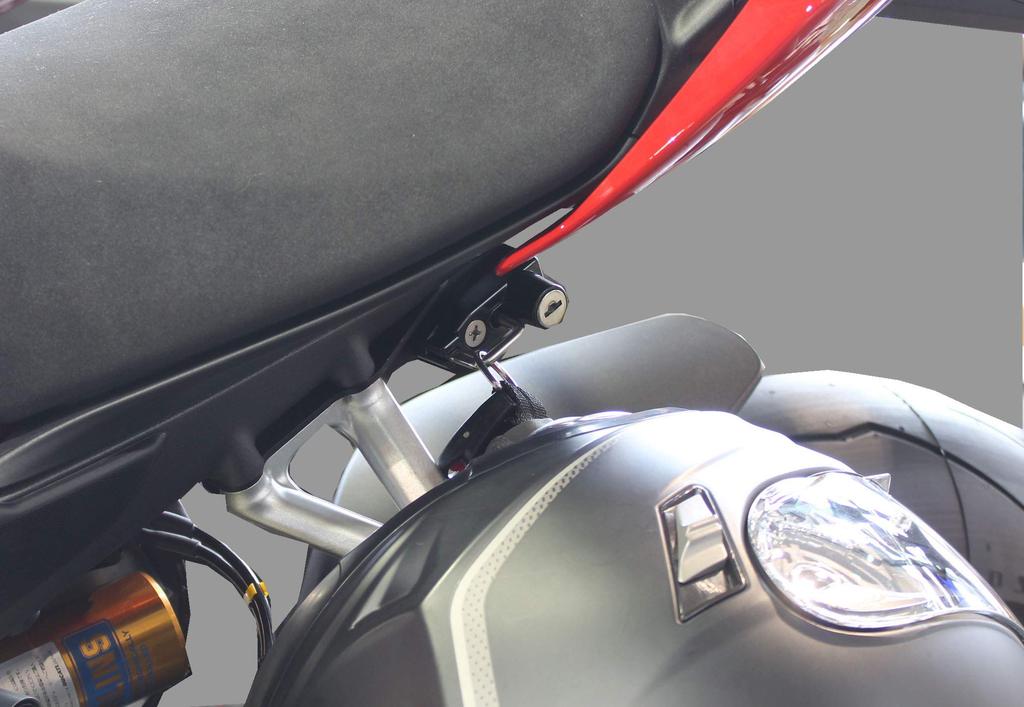 Kijima Motorcycle Parts Helmet Lock Holder, Steel, Anti-Theft, for Panigale V4/S/R, Black, HDC-05011
