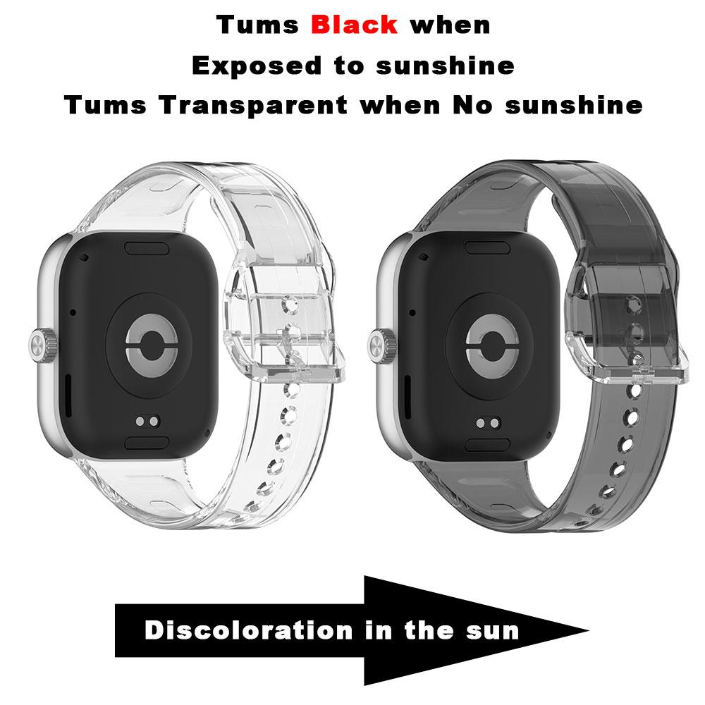 

Silicone Watchband For Xiaomi Mi Band 9 Pro 8Pro Transparent Sunshine Turn Color Strap For Redmi Watch 5 4 Bracelet Wristband Xiaomi band 9 pro