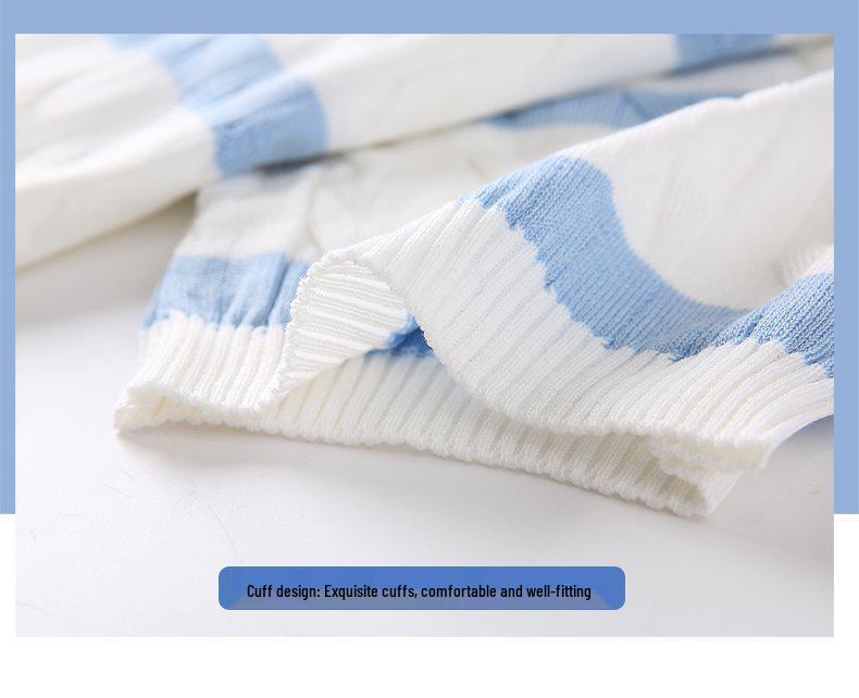 2026 Japanese Style White Striped Lapel Polo Knit T-Shirt for Men - Summer Short Sleeve