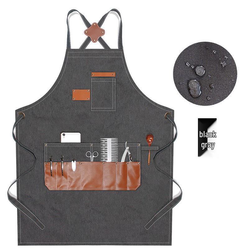 Custom Logo Canvas Apron for Art Students and Coffee Shop Staff