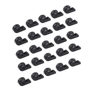 25 peças J ganchos pretos de nylon ganchos de amarração para caiaque bungee cord canoas barcos acessório