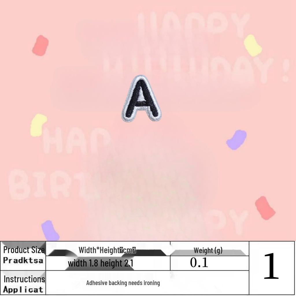 Black English Letter Iron-On Embroidery Cloth Patch for Clothing