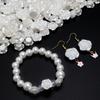 12 14 15 18mm ABS Imitation Pearl Rose Beads For DIY Charm Handmade Earrings Bracelets Jewelry Making Single Hole Spacer Beads