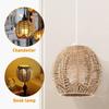 Wicker Globe Lamp Shade Woven Rattan Boho Lamp Shade Replacement Small Ceiling Fan Light Covers Retro Hanging Lampshade for Bedroom Living Room