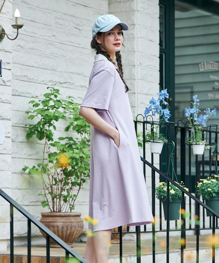 Metapeo Met Lovely Summer Collared Dress Lavender