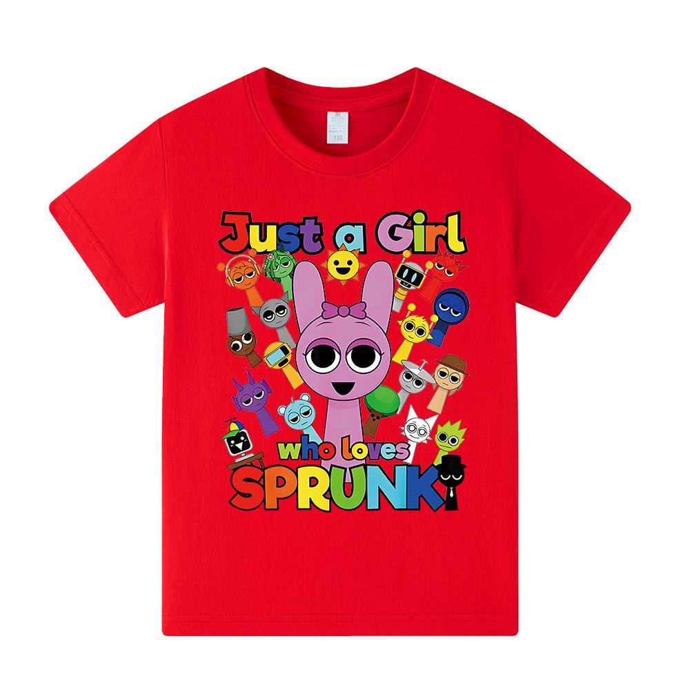 A1057 Kids Boys Girls Sprunki Casual Summer T-shirt