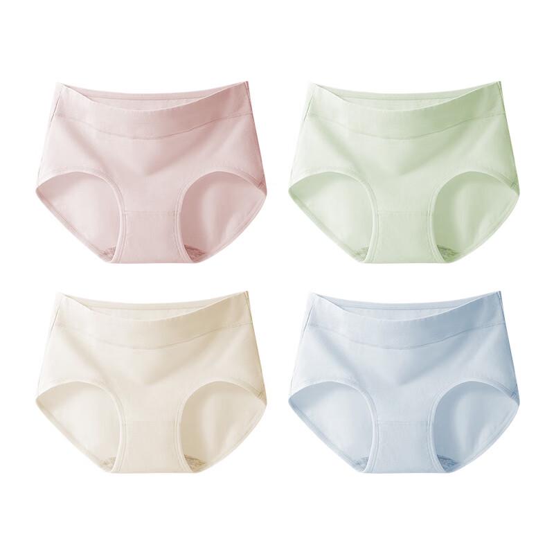 Yalu Women's 4-Pack Pure Cotton High-Waist Underwear