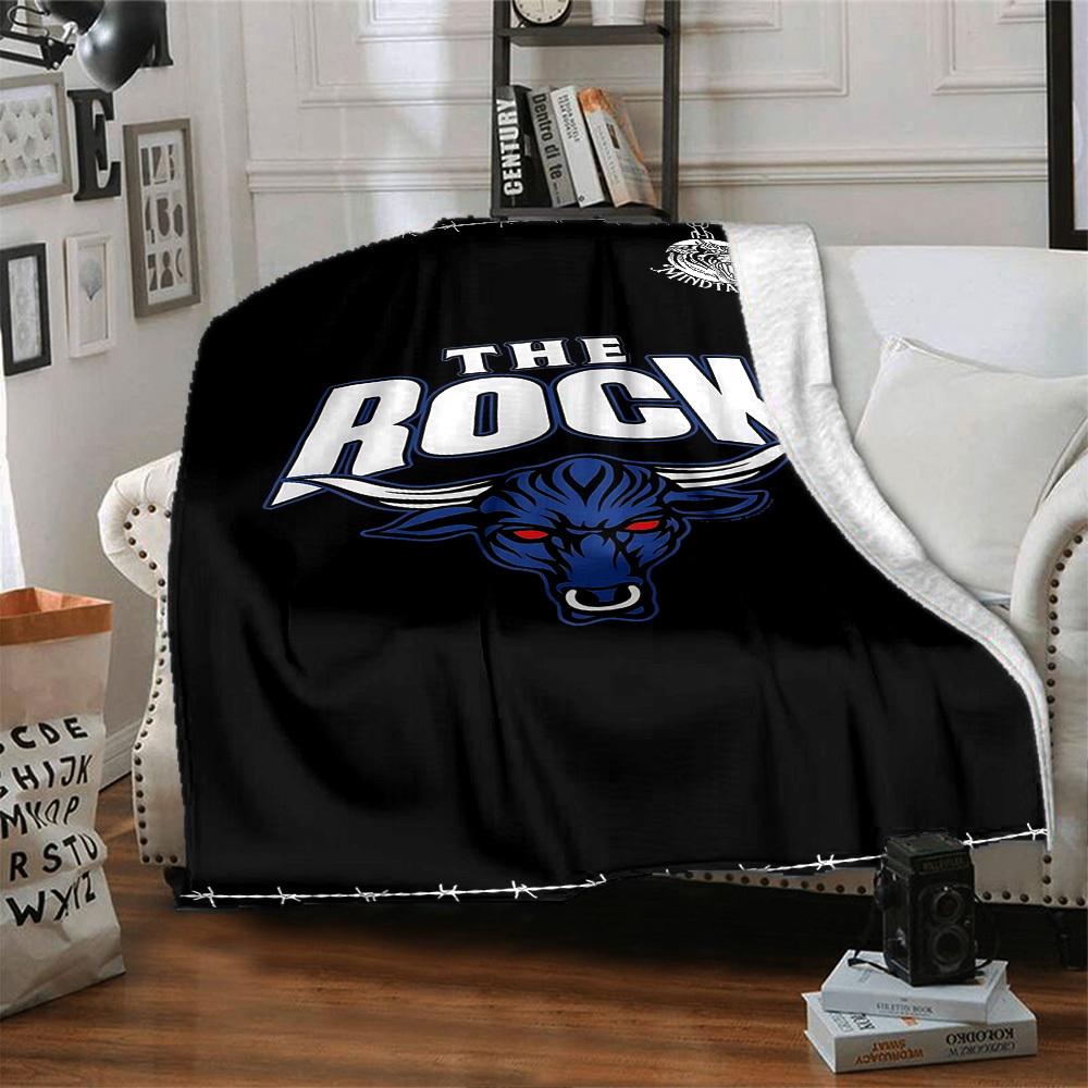 1pc THE ROCK Soft Flannel All Season Throw for Home, Office, Outdoor UseDurable Comfort Soft Warm Throw for Home