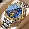 BINBOND Top Business Men's Watches Classic Diamond Scale Dial Luxury Quartz Wrist Watch 30M Waterproof Luminous Men Watch