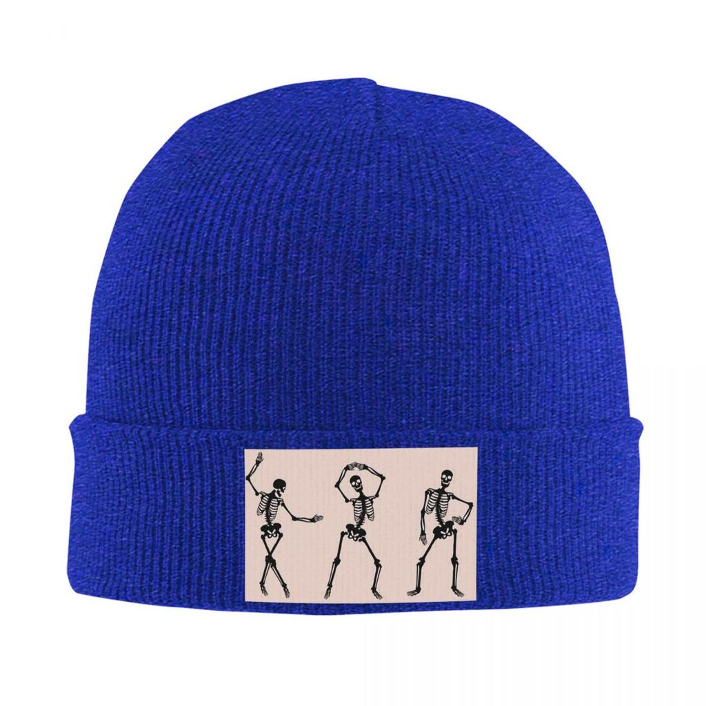 Dancing Skeleton Funny Warm Knitted Cap Fashion Bonnet Hat Autumn Winter Outdoor Beanies Hats for Men Women Adult