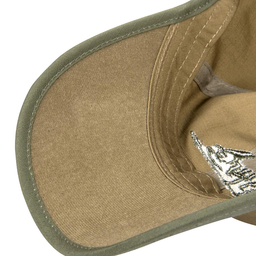 HELIKON-TEX LOGO CAP, Polycotton Ripstop Baseball Cap (Black/Olive Green)