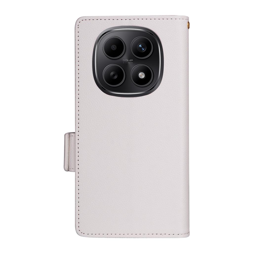 For Xiaomi Poco M8 5G/Redmi Note 15 5G (Global)/Note 15 4G (Global) Case Litchi Texture Wallet Leather Phone Cover with Wrist Strap