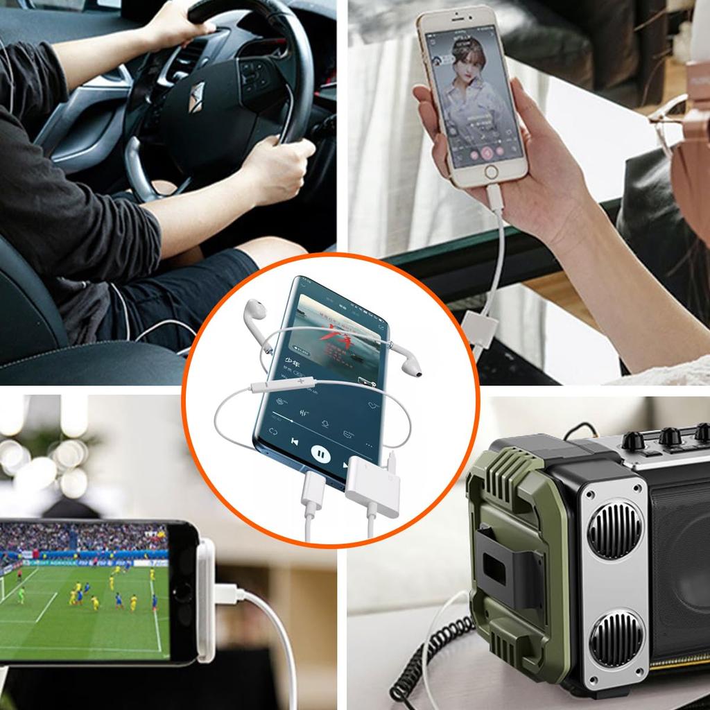 Topamz 2in1 Type C Earphone Conversion Adapter Enhanced to Phone 16 2in1 Conversion Earphone Jack Equipped with DAC Sound Quality PD Rapid Charging