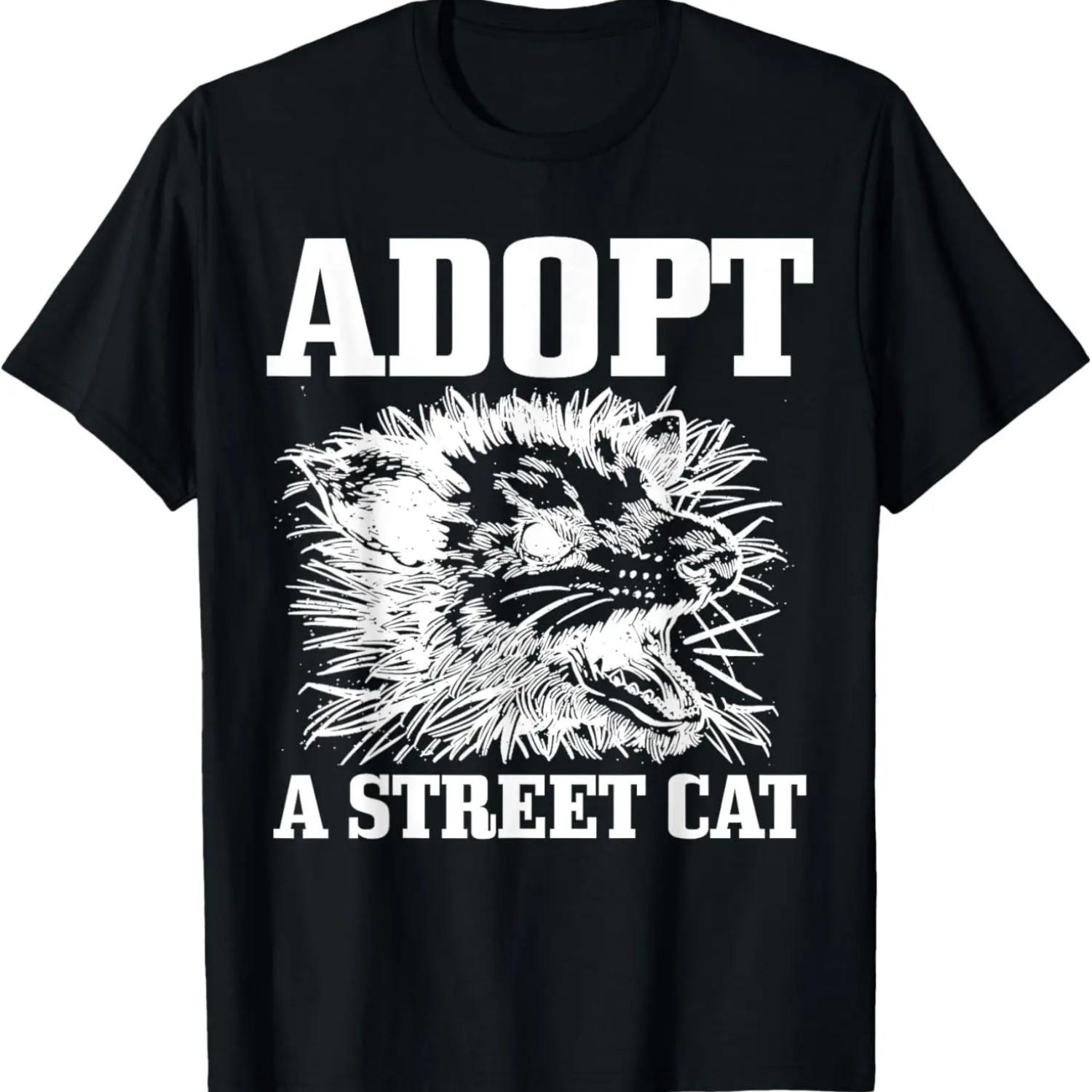 Opossum Adopt A Cat Vintage Funny Possum T-Shirt S чёрный