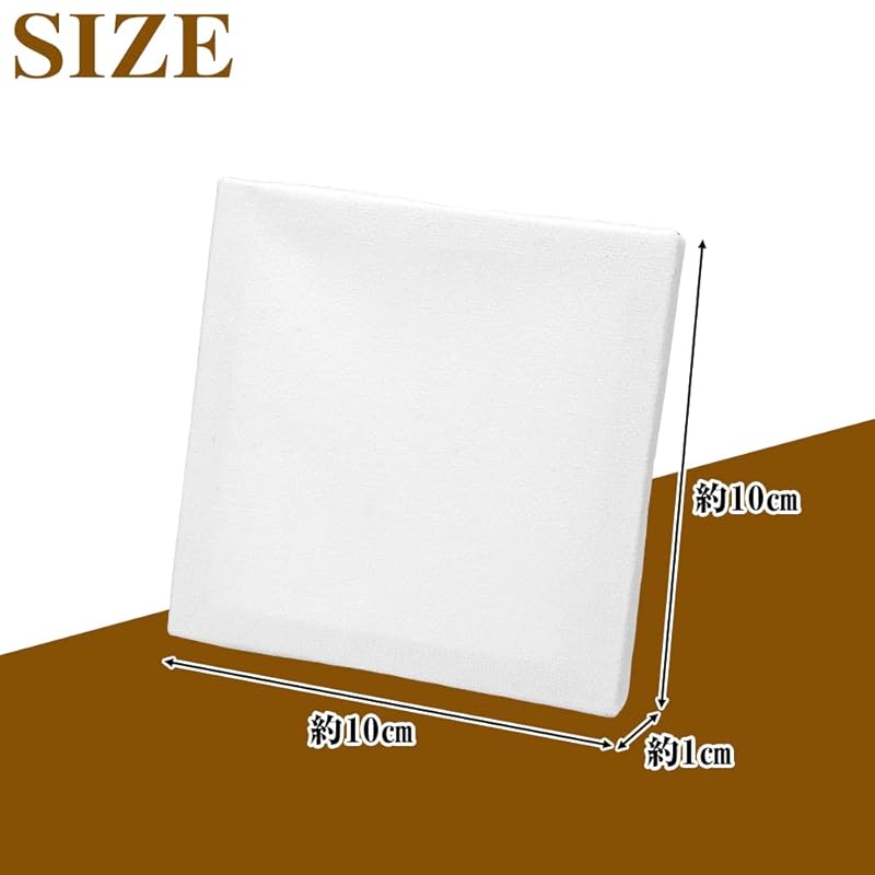 Stretched Canvas Mini Canvas Square Watercolor Painting Oil Acrylic Painting Art Supplies (Set of 12 10cm×10cm)