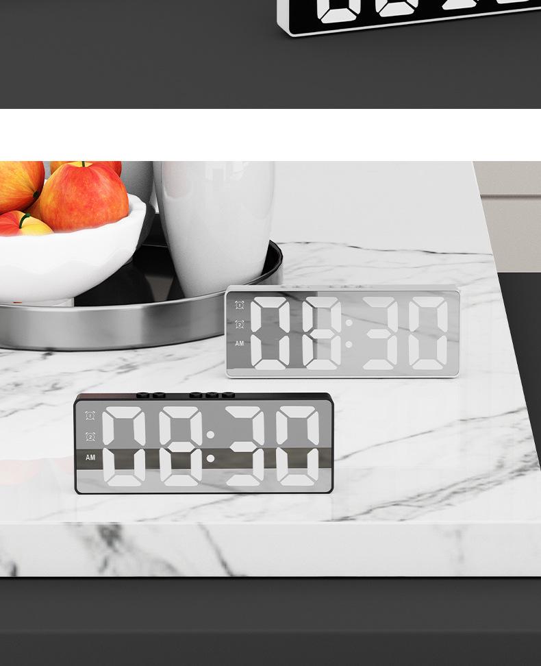 Color Screen LED Dual-Use Alarm Clock with Voice Control & Temperature Display