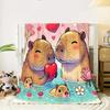 1pc Warm Capybara Family Theme Flannel Blanket, Comfortable Purpose Blanket for Sofa, Bed, Car, Office, Suitable for All Seasons