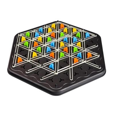Geometrické spojovací šachy Puzzle Trojúhelníková desková hra, Cvičení s gumičkami pro logické myšlení, Interaktivní rodinná hračka pro procvičování mozku