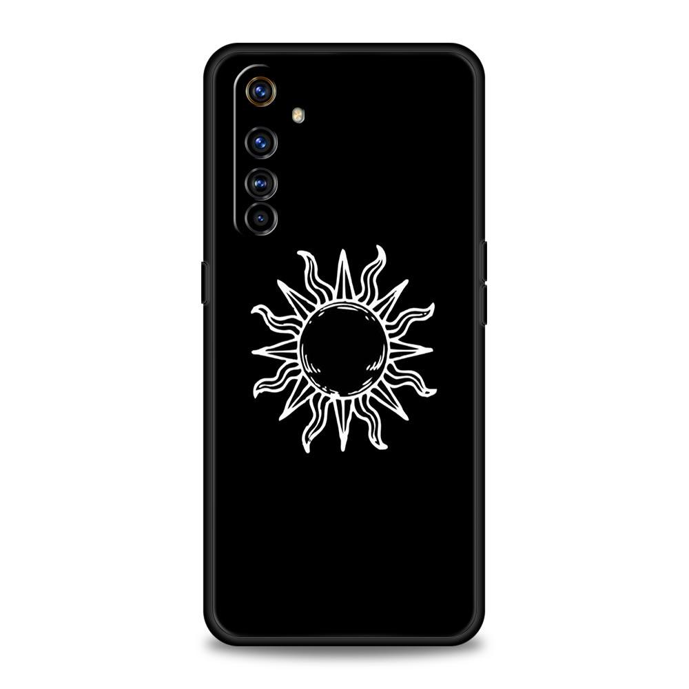 Funny Sun Moon Angel Eyes Phone Case For Realme 10 9 8 5G 7 6 GT2 Pro Plus 9i 8i C21 C11 C25 C35 GT Neo 2 3 3T Soft Black Cover