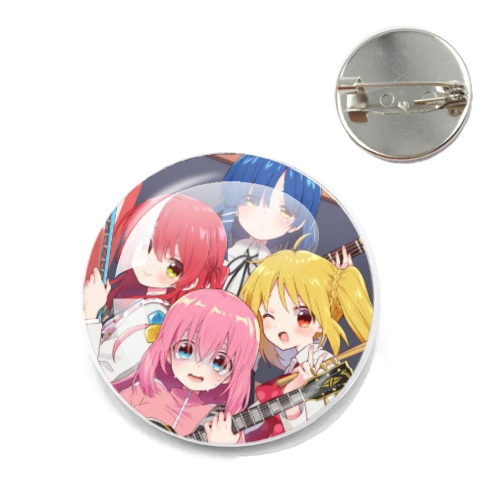 BOCCHI THE ROCK Pin Round Cartoon 20MM/25MM Metal Brooches Handmade Pins For Backpack Jewelry Accessories Gifts Creative Badge