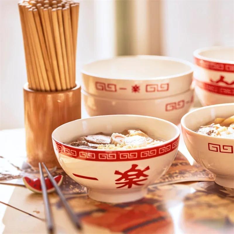 Japanese anime Lamian Noodles bowl Ceramic instant noodle bowl Lamian Noodles Tableware Special for nostalgic Lamian Noodles