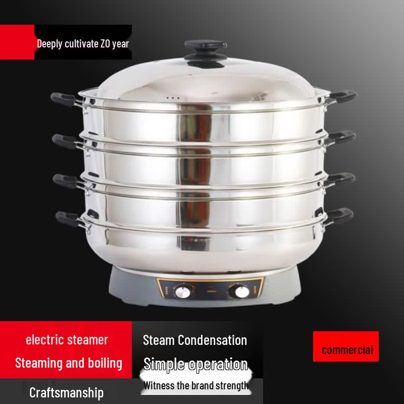 Bieying 47CM Stainless Steel Multi-functional Electric Steamer & Hot Pot