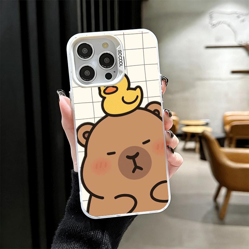 Funny Capybara Cartoon Cute Shockproof Phone Case for iPhone 17 Air 16 16E 15 Pro Max 14 Plus 13 Mini 12 Back Cover Anti Fall Fu