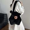 Cute Furry Bear Handbag Solid Color Cartoon Shoulder Pouch Soft Capybara Plush Bag  Friends